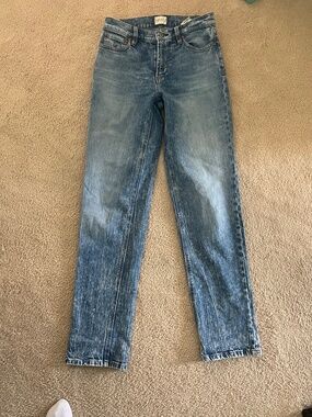 Alice + Olivia George Roll Cuff Baggy Jeans Rocky Blues Acid Wash Sz 25